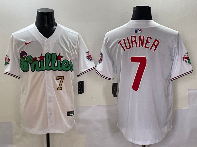 Men Philadelphia Phillies #7 Turner White three generations Joint Name Nike 2025 MLB Jersey style 3